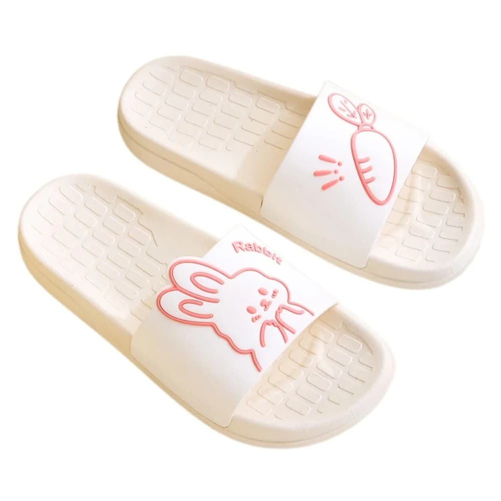 Beach Slides PVC Cartoon Rabbit Slippers Platform Non Slip Bathing Sandals Outdoor Indoor Room Shoes Shower Slippers Home