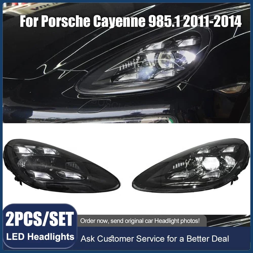 LXBY 2PCS Headlamps Assembly For Porsche Cayenne 2011 2012 2013 2014 LED Headlights Upgrade Led Matrix Front Lights Car Accessor