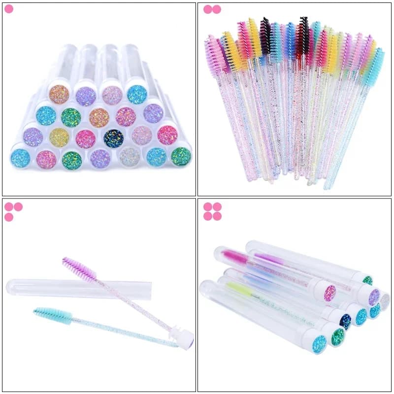 20Pcs Makeup Applicators Tube Containers Reusable Mascara Wands Eyelash Brushes with Dust-proof Replaceable Heads for Beauty Too