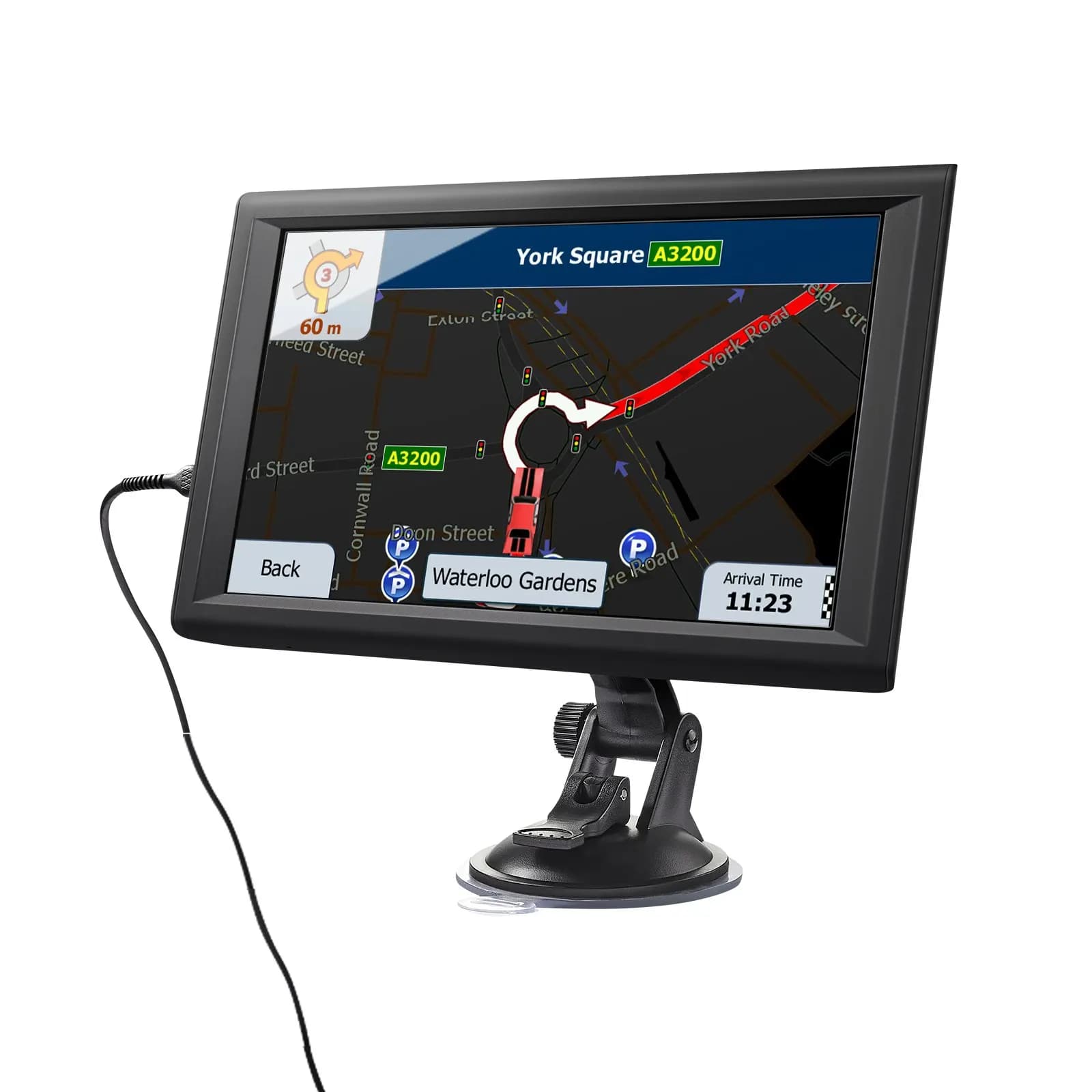 Navigatore GPS per auto con schermo touch da 9 pollici, sistema di navigazione GPS da 16 GB e dash cam