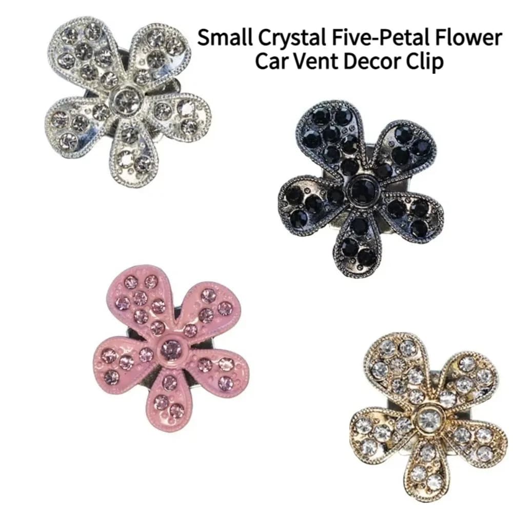 Rhinestone Crystal Flower Car Air Freshener Clip Car Air Outlet Perfume Diffuser Interior Decor Accessories