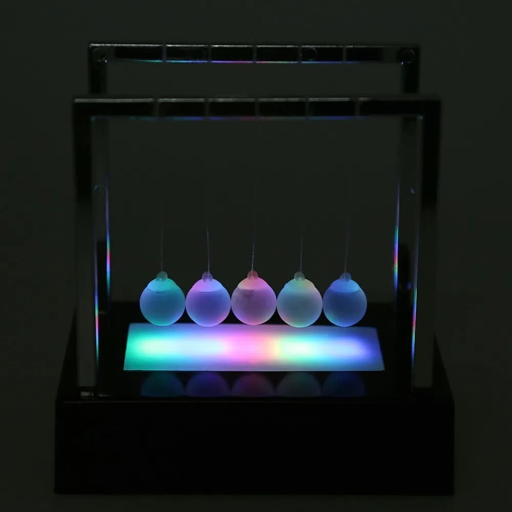 Pendolo LED Colorato con Luci, Design Raffinato, Sfere di Vetro LED Bilanciate per Casa e Ufficio