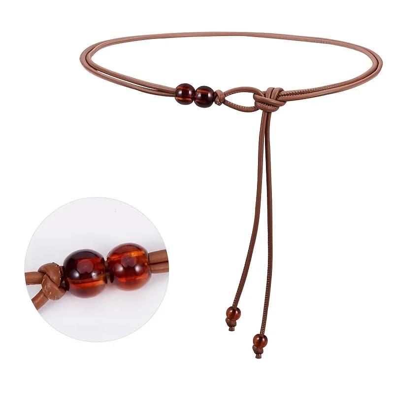 Women's Multifunctional Adjustable Knot PU Slim Belt, Knot-style Belt, Fashionable and Simple, Suitable for Matching Dresses