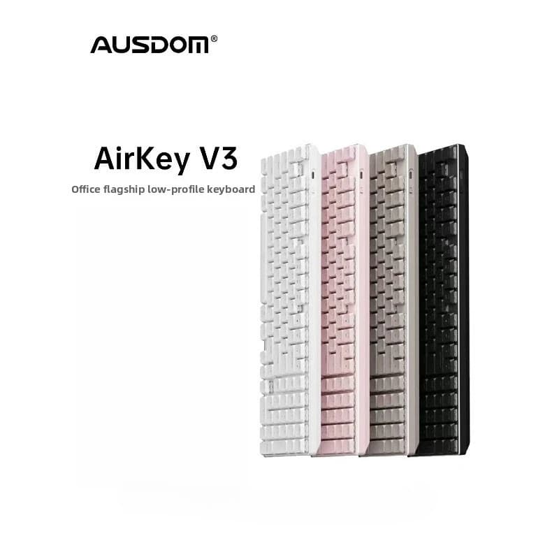 AUSDOM Ultra-thin AirkeV3 Low Profile Mechanical Keyboard Wireless Bluetooth Quiet Silent Long Battery Life Office Keyboard
