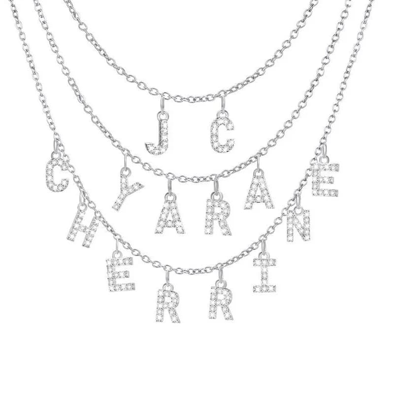 Collana con nome personalizzato fatto a mano per le donne ciondolo con lettera iniziale collana girocollo con zirconi cubici gioielli in acciaio inossidabile