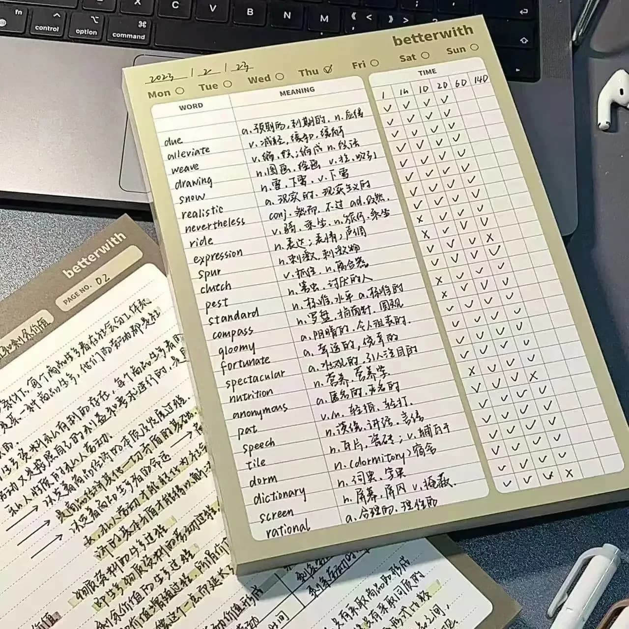 Agenda per l'apprendimento del vocabolario, Blocco note adesivo B5, Blocco per appunti e lista delle cose da fare, Nuovi quaderni, Organizer per la scuola, Articoli di cancelleria nuovi