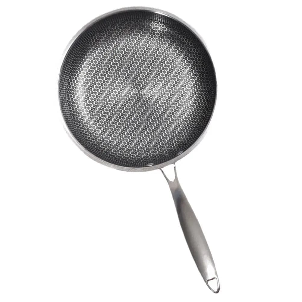 Piccola Padella in Acciaio Inox da 8 Pollici, Antiaderente, Facile da Pulire, per Colazione, Pancake, Hot Pot, Fornelli a Gas ed Elettrici
