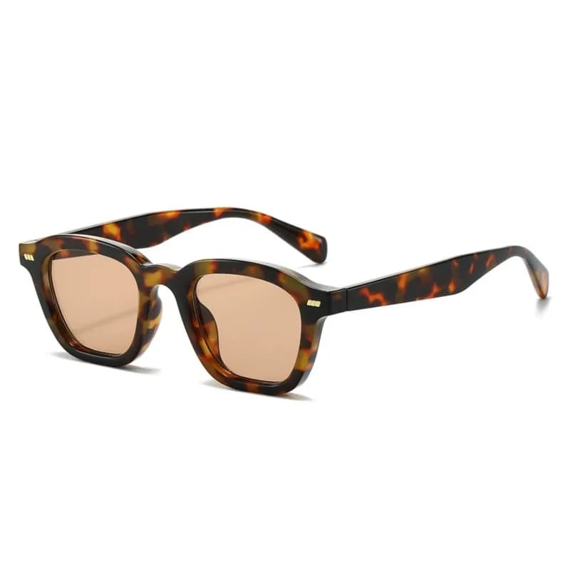 Vintage Square Sunglasses Unisex Classic Tortoise PC Frame Rivet Retro Shades Trendy Street Fashion UV400 Protection Sun Glasses