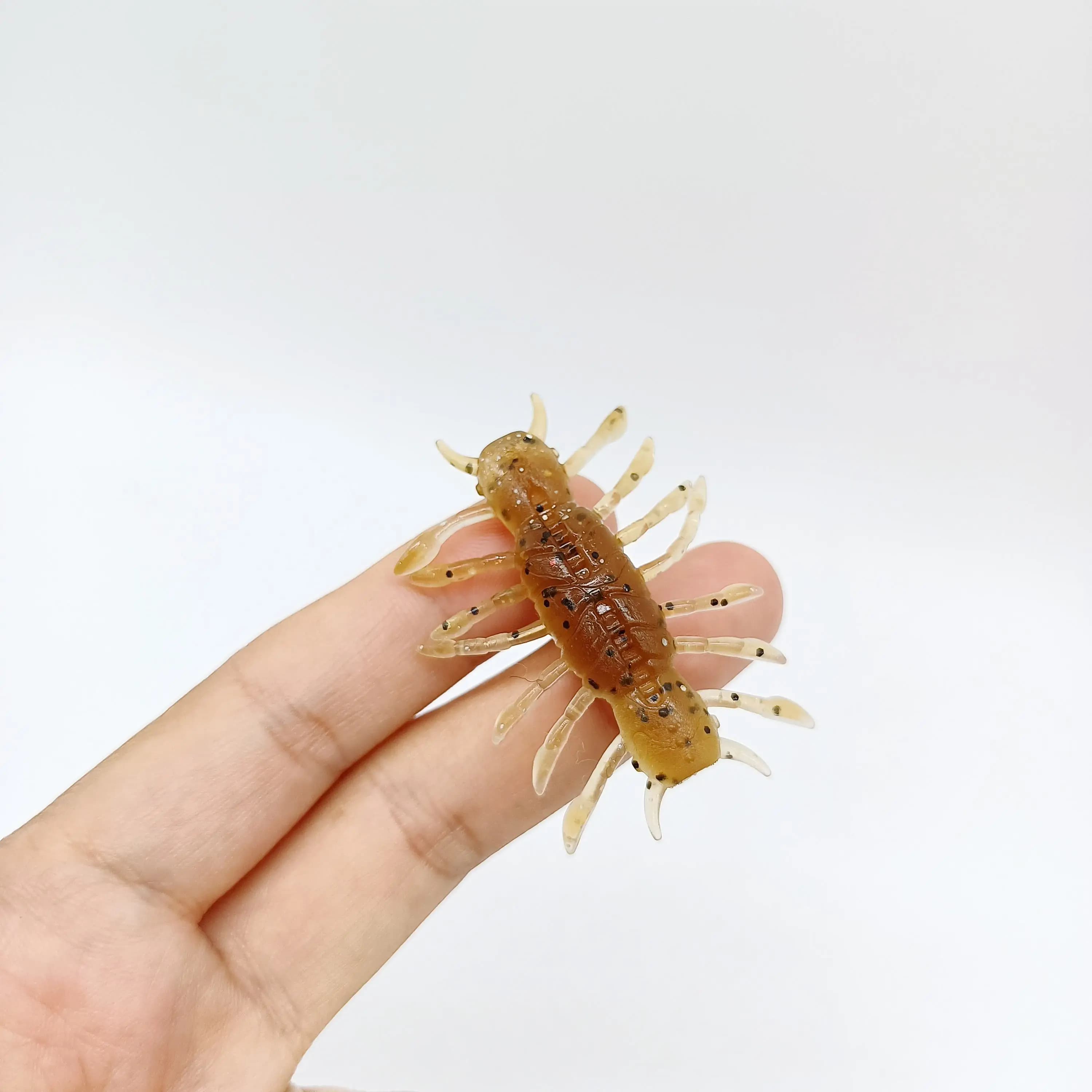 DUODUOYU 6PCS TPE richiamo di pesca morbido 2.5g/42mm Galleggiante esca morbida Artificiale Swimbait Plastica Morbida Gamberetti Esca Paillettes Affrontare