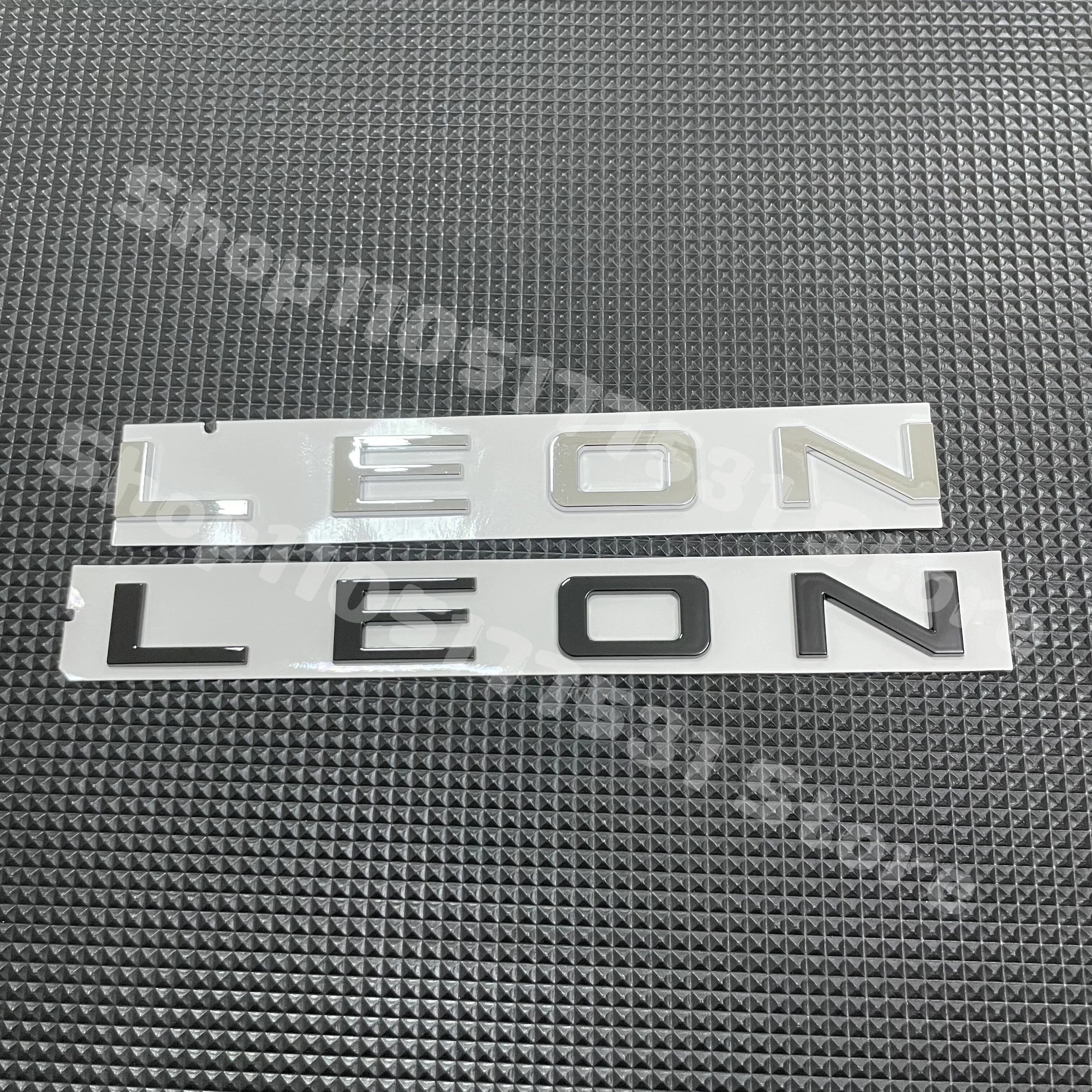 3D ABS LEON Letter Emblem Badge For SEAT Leon Car Rear Trunk Sticker Decal Gloss Chrome Silver Glossy Black Auto Replacement Nam