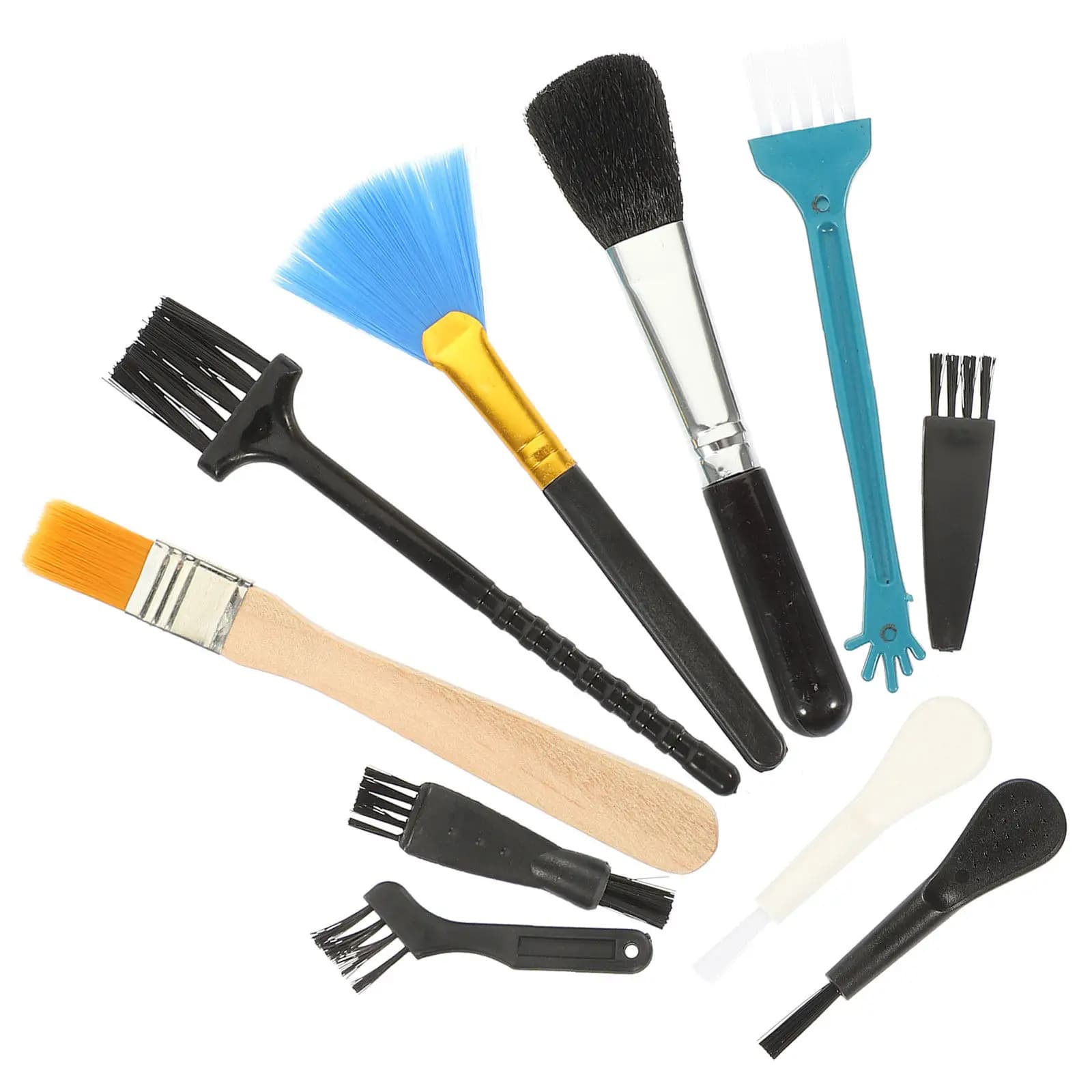 1Set Soft Bristle Cleaning Brush Multipurpose Electronics Keyboard Dust Cleaning Portable Fan Cooler Anti-Static Computer