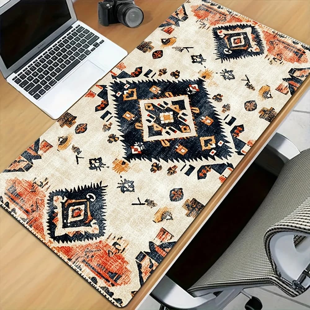 Tappetino per Mouse Geometrico Boho, Base in Gomma Resistente Antiscivolo, Tappetino da Scrivania per Ufficio, Casa e Gaming