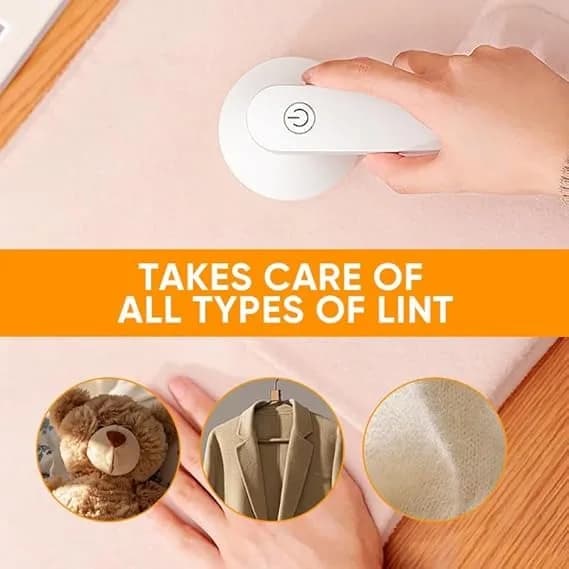 White Lint Remover Fabric Shaver, Stainless Steel Replaceable Blade Clothes Defuzzer, Clear Lint Balls and Pilling for Clothing & Blankets