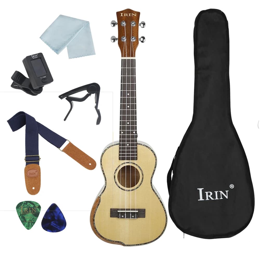 23 pollici Ukulele professionale 4 corde chitarra Picea Asperata Ukulele con custodia sintonizzatore capotasto tracolla plettri accessori per chitarra