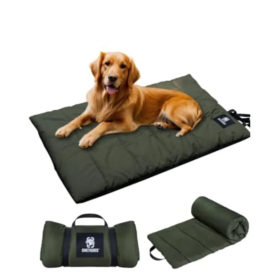 Cuccia per Cani Lavabile, Materasso Antiscivolo per Animali Domestici, 1,1 m x 0,7 m, Letto per Animali Resistente all'Acqua per Interni ed Esterni, Verde