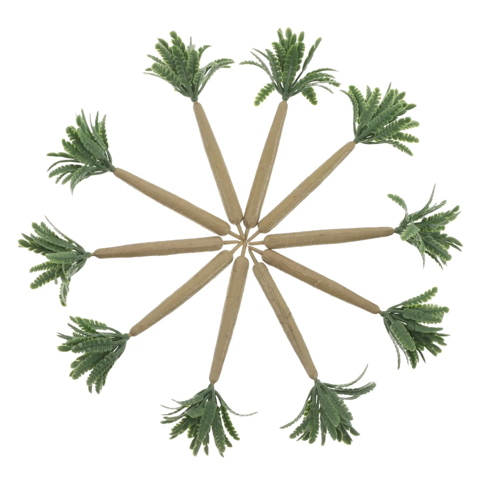 10Pcs Mini Artificial Coconut Palm Trees Fake Simulation Plants Landscape Props Diorama Garden Decoration Cake Topper