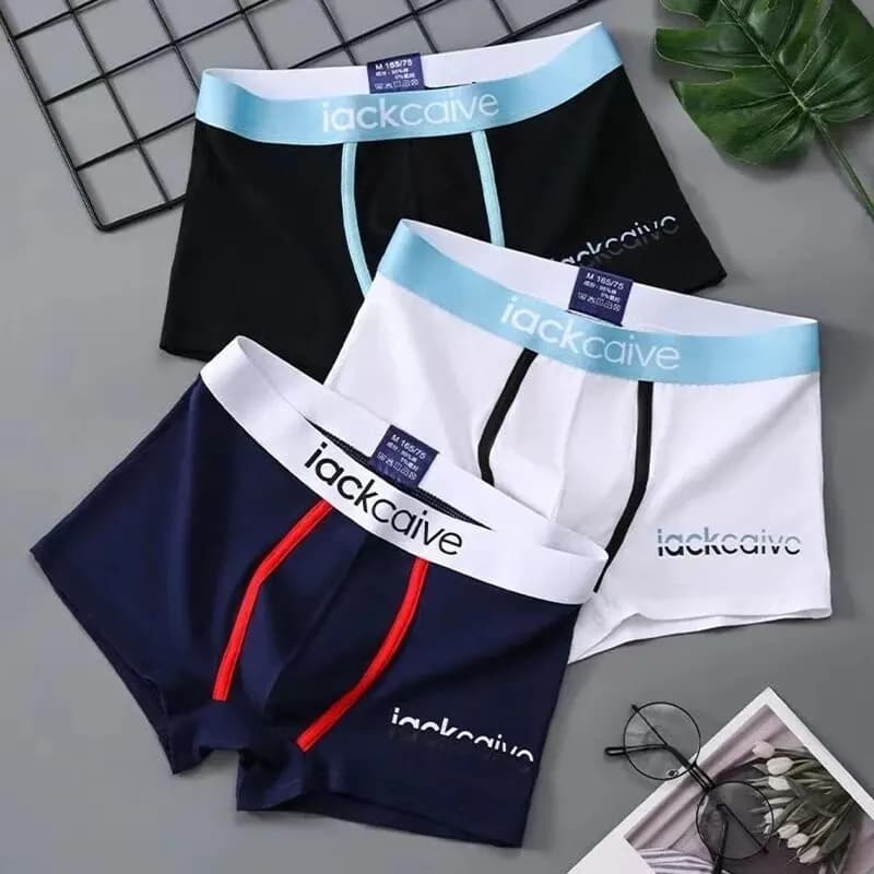 Men Boxer Shorts Fashion Print Cotton All Round Airflow Daily Casual Underpants 3Pcs Men All Sizes Fluffy