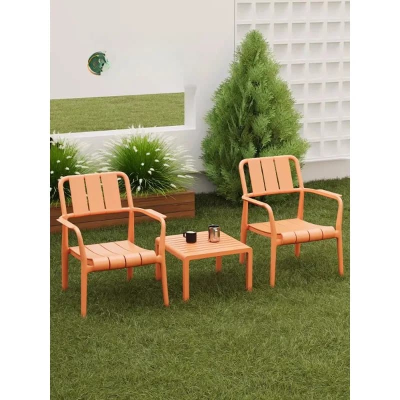 Set tavolo e sedie da esterno per balcone e cortile, sedia da esterno per il tempo libero, impermeabile, commerciale