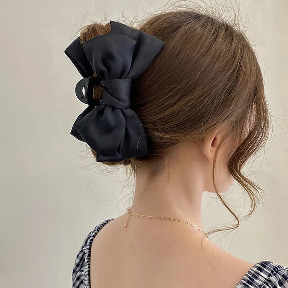 Fermagli per capelli a forma di fiocco grandi, fermagli a pinza a forma di artiglio di squalo, fermagli a fiocco solido, mollette per coda di cavallo, accessori per capelli da donna, fasce per capelli