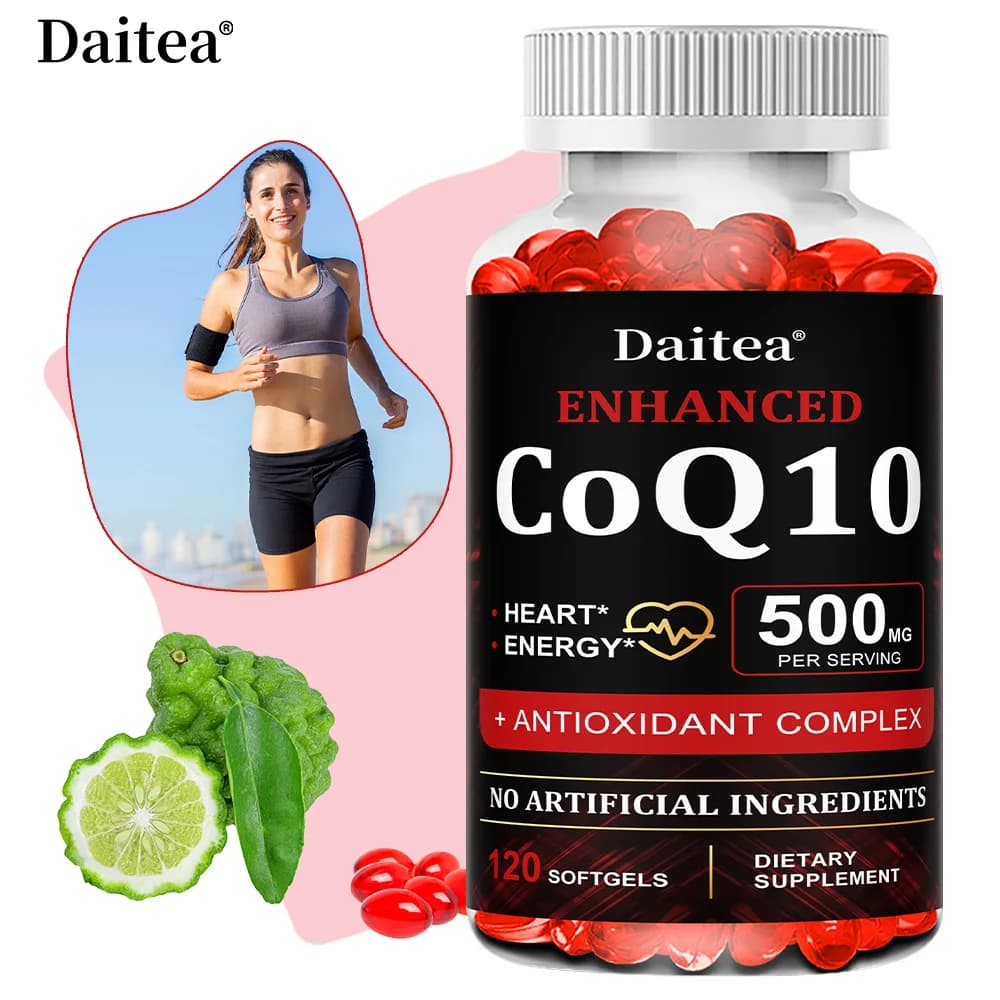 High Absorption CoQ10 500MG - for heart health and energy production - Improved CoQ10 nutritional supplements with Q10 coenzyme