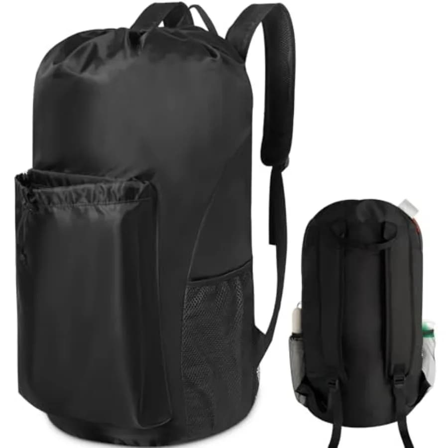 Borsa per il bucato extra resistente 13.5x29 - Borsa grande con coulisse, comode tracolle imbottite e 4 tasche