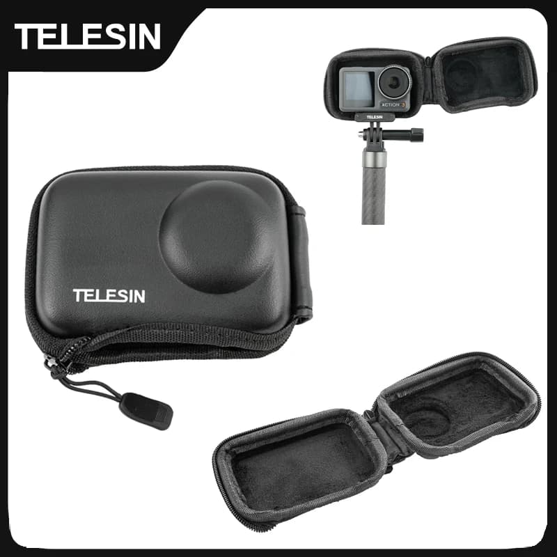 TELESIN Mini Borsa protettiva per Dji Osmo Action 5pro 4 3 Borsa da trasporto Scatola di immagazzinaggio impermeabile per DJI Action 3 4 5pro Borsa a mano