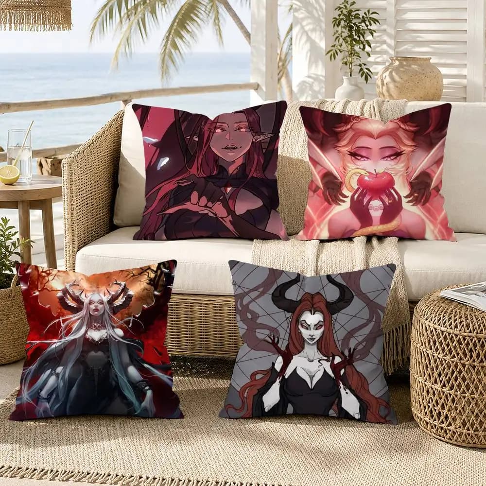 L-Lilith Demon Queen Pillow Case for Sofa Living Room Home office Decor Protective Cover