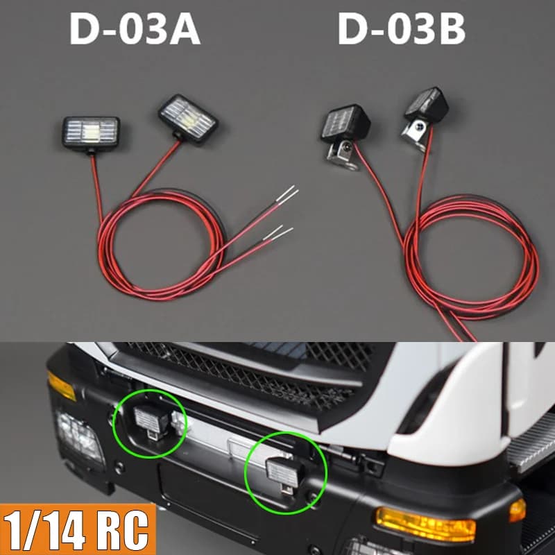 RC Truck LED 3V Front Spotlight Rectangular Spotlight for Tamiya SCANIA 770S R620 VOLVO Arocs MAN TGX Car Accessories