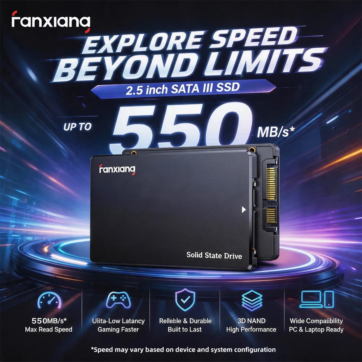 Fanxiang SSD S101Q SSD SATA da 2,5 pollici 256GB 512GB 1TB 2TB 560MB/s Disco rigido SATA3.0 Disco a stato solido interno per PC desktop