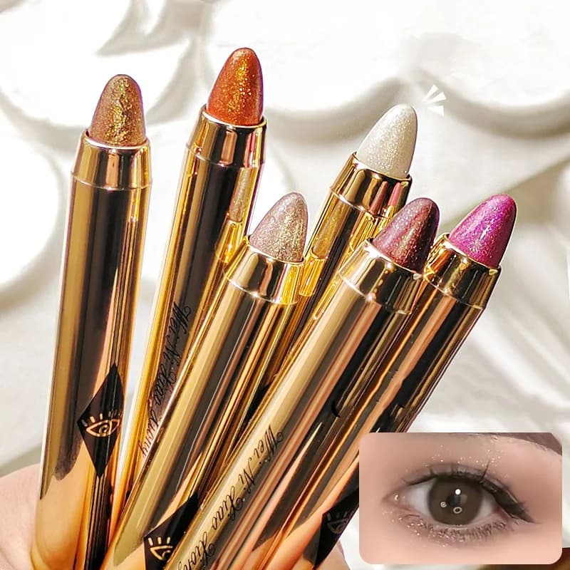 Stick Lighting Umbrella and Scratch Pen 1 Piece Double Toe with Glitter Pearl and Finishing Opaca Golden Hose Makeup Eyes