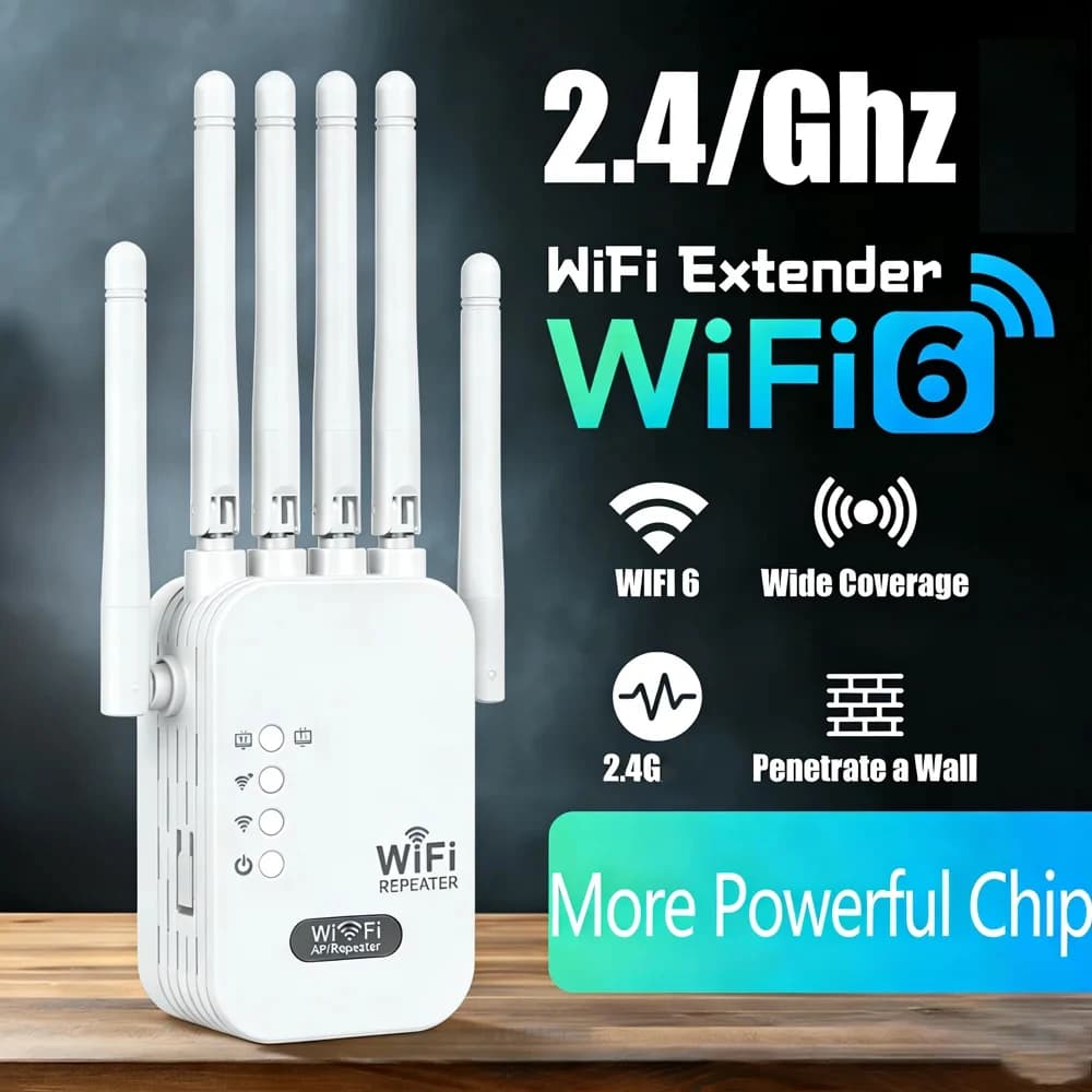 Ripetitore WiFi Wireless Potente 300M con Chip, Router Segnale 2.4/5G, Estensore Wireless a Lungo Raggio 802.11N, Amplificatore e Booster WiFi