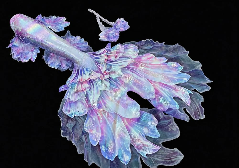 Colorful Flower Bud Fish Mermaid Tail Swimsuit Aquarium Mermaid Underwater Performance Diving Training Fish Tail Beach Shooting