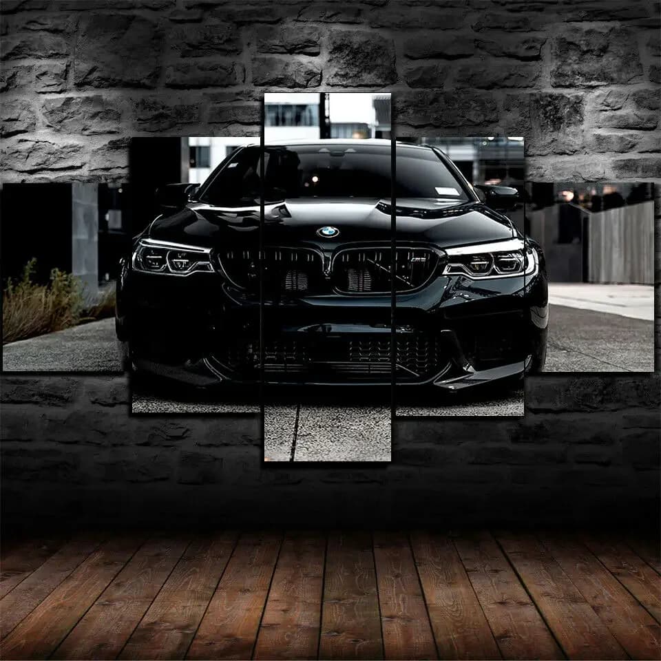 Tela senza cornice 5 pezzi nero M5 sport auto di lusso wall art poster immagine decorazioni per la casa regalo per soggiorno dipinti decorazioni