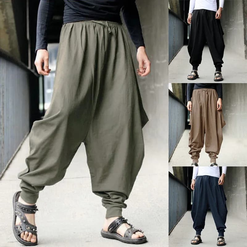 Spring And Summer New Men's Retro Harlan Pants Loose Leggings