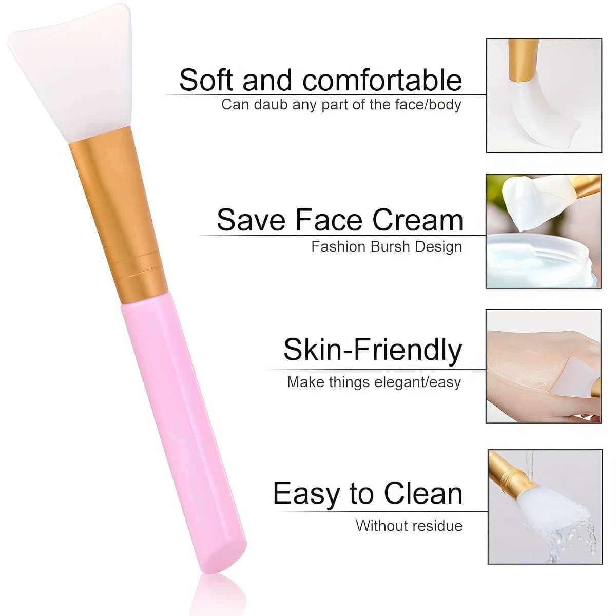 Soft Silicone Brushes for Masks: Set of 5 Silicone Rose Brushes for Face Masks | Soft Brushes and applicators for make-up and mixing, Beauty Mask Brushes