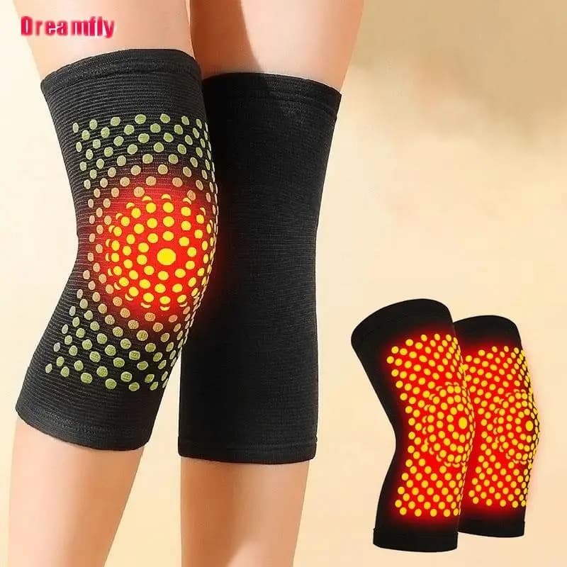 2 pezzi inverno autoriscaldante ginocchiera tormalina Brace Support lontano infrarosso tenere in caldo ginocchiere autoriscaldanti