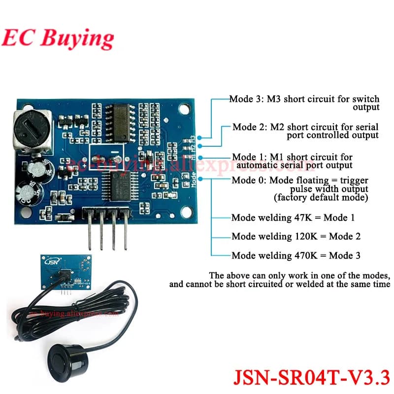 Modulo sensore ad ultrasuoni impermeabile JSN-SR04T 3.0 JSN-SR04T-V3.3 JSN SR04T Trasduttore di misurazione della distanza per kit Arduino