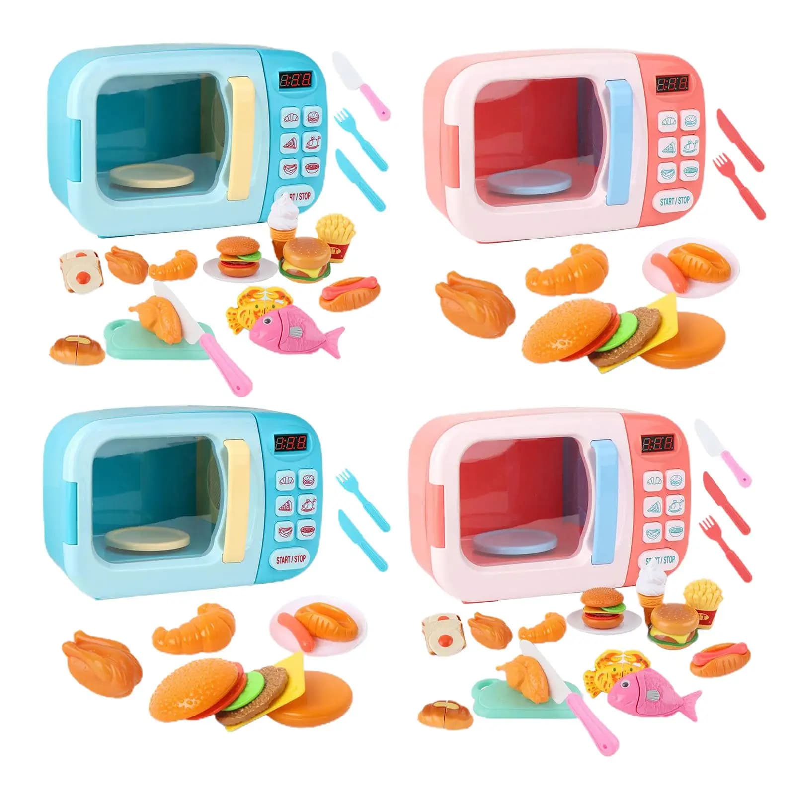 Kids Microwave Oven Toy Electronic Pretend Play Educational