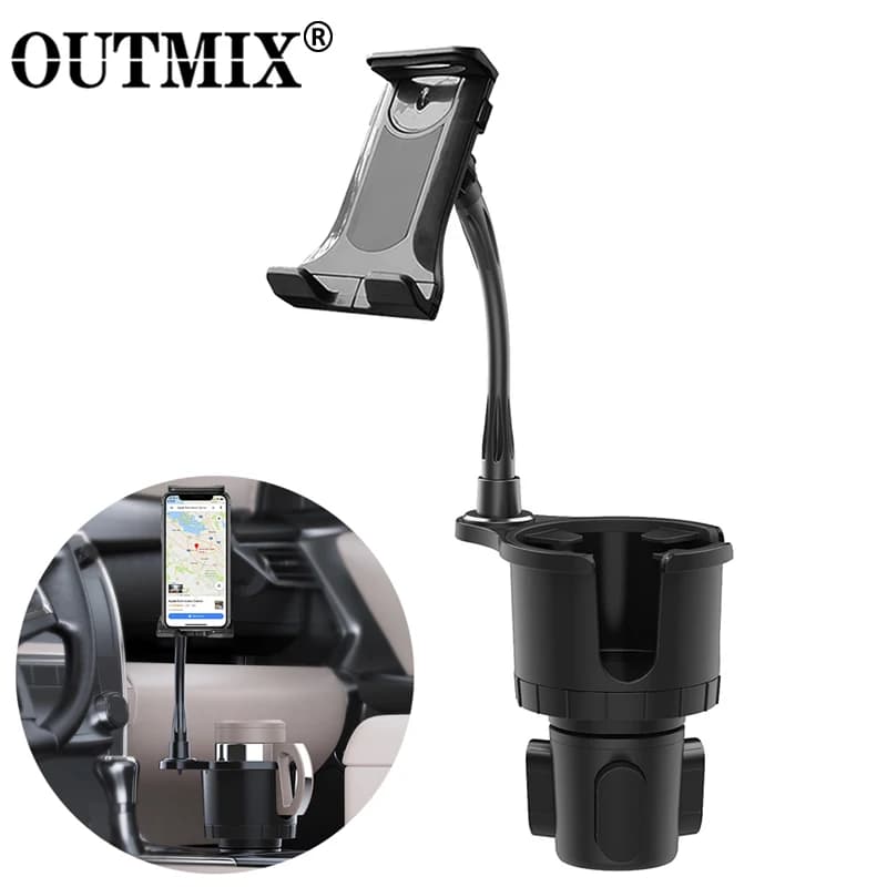Supporto per Tablet per auto 2 in 1 portabicchieri per auto 4.7-12.9 pollici supporto multifunzione per telefono cellulare supporto per bevande per auto girevole a 360 ° regolabile