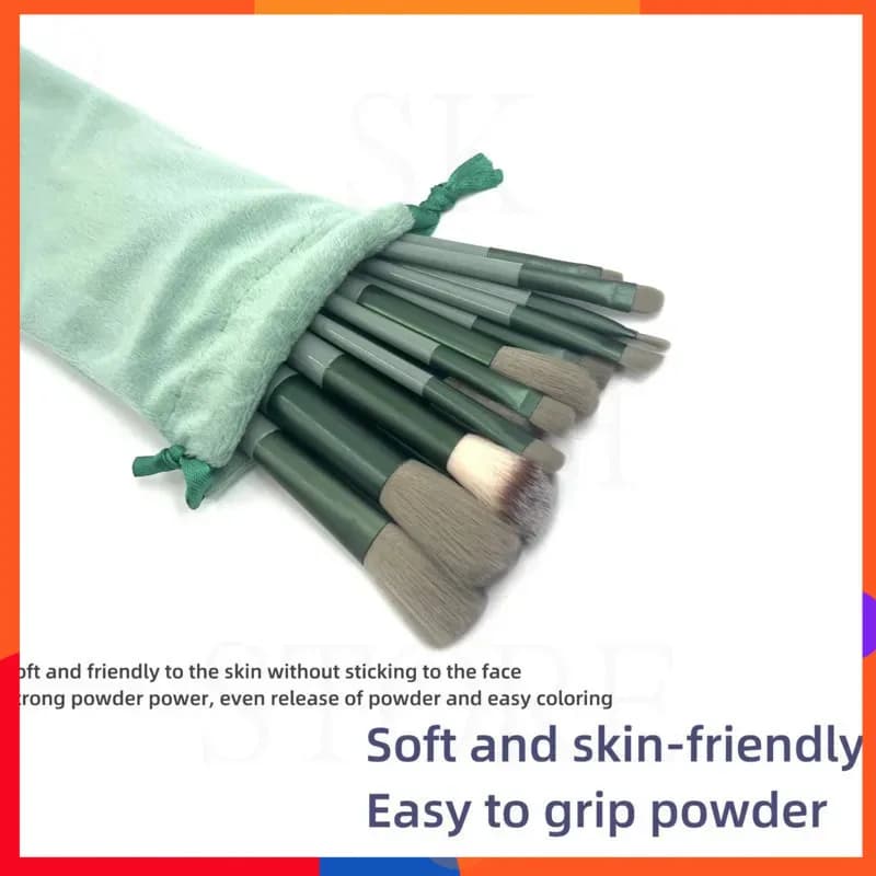 13 pezzi Pennello per trucco contorno Pennello per eyeliner Pennello per sopracciglia portatile ad angolo piccolo per trucco femminile Pennello per ombretto per naso di bellezza