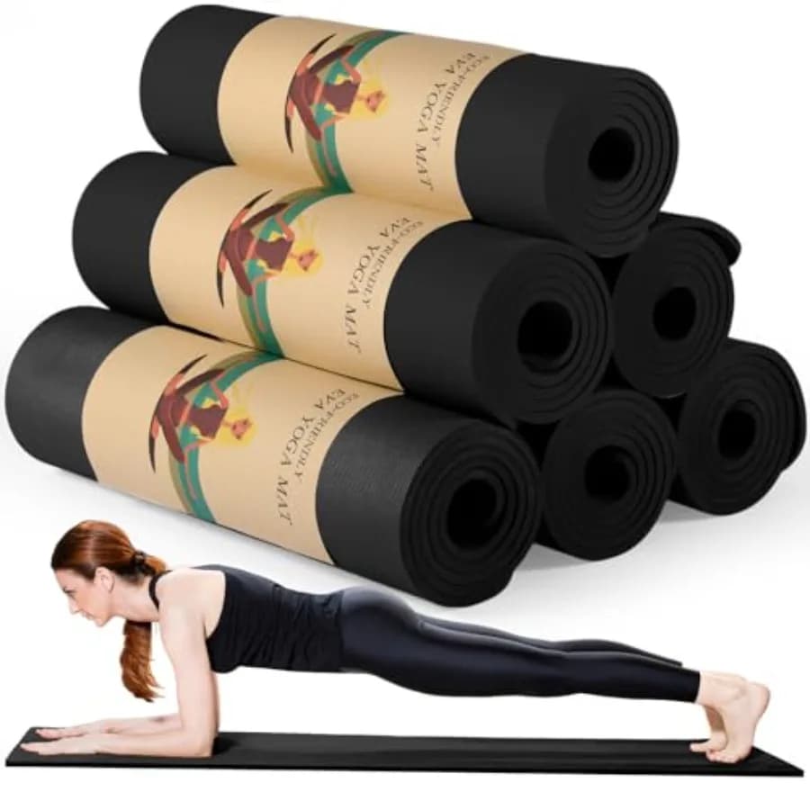 10 mm thick yoga mat, 6 pieces, 68 x 24 inches, anti-slip training mat and tear resistant for adults, gym, fitness, stretching, training studio