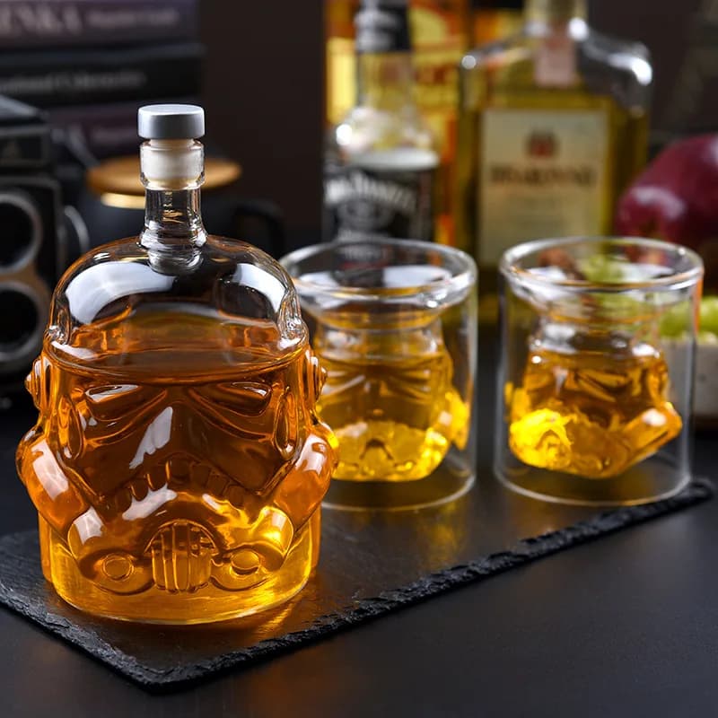Set di bicchieri da vino Storm Trooper Casco Decanter da whisky Bicchiere da whisky Bicchieri da vino Accessori Uomini creativi Regalo Bar Party Hot