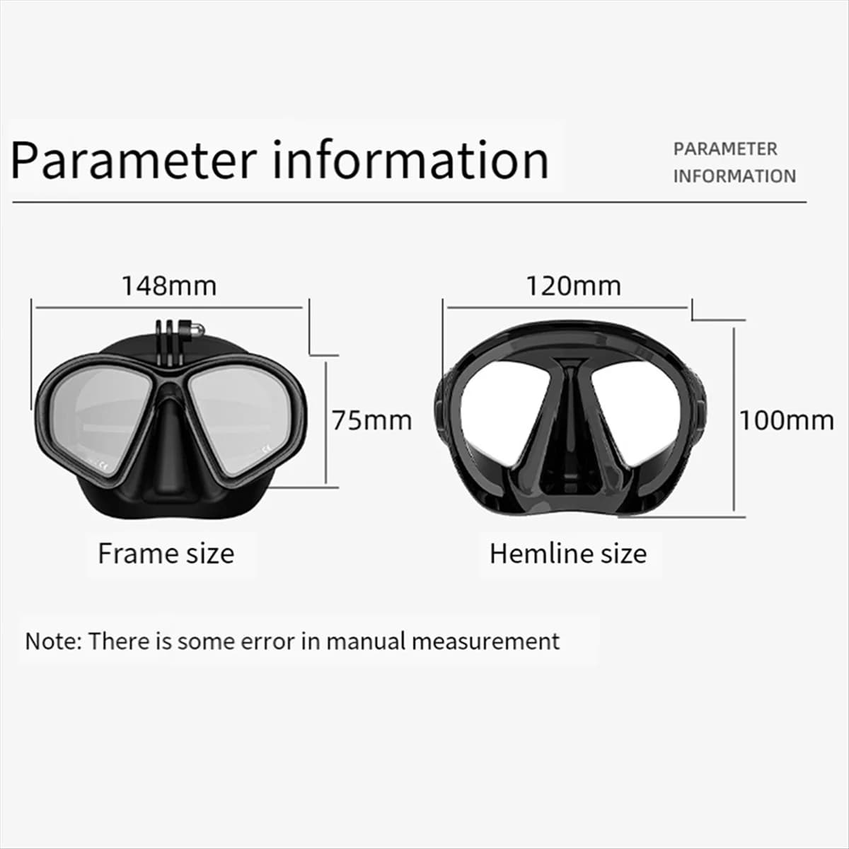 Maschera per immersione gratuita Attrezzatura per immersione Ampio campo visivo Occhiali per immersione Occhiali per immersione all'aperto Strumenti per lo snorkeling
