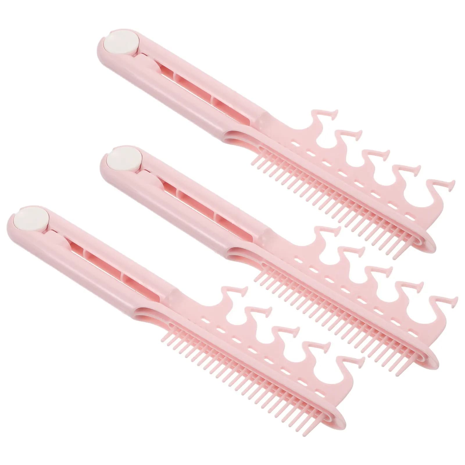 Set di 3 Pettini Antistatici per Lisciare i Capelli, Pettine a V Pieghevole da Viaggio, Piastra per Capelli Resistente al Calore