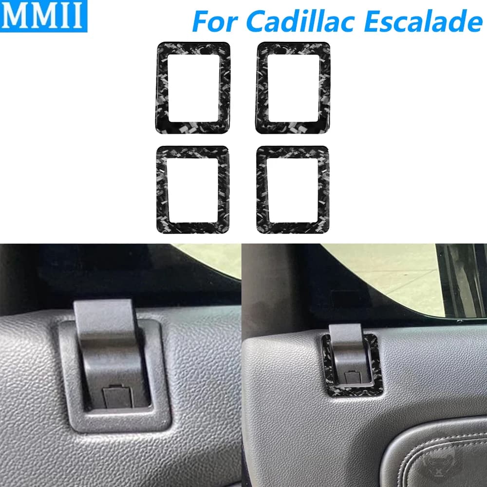 Per Cadillac Escalade 2007-2014 Forgiato In Fibra di Carbonio Anteriore Porta Posteriore Interruttore di Blocco Frmae Pannello di Copertura Trim Accessori Auto adesivo