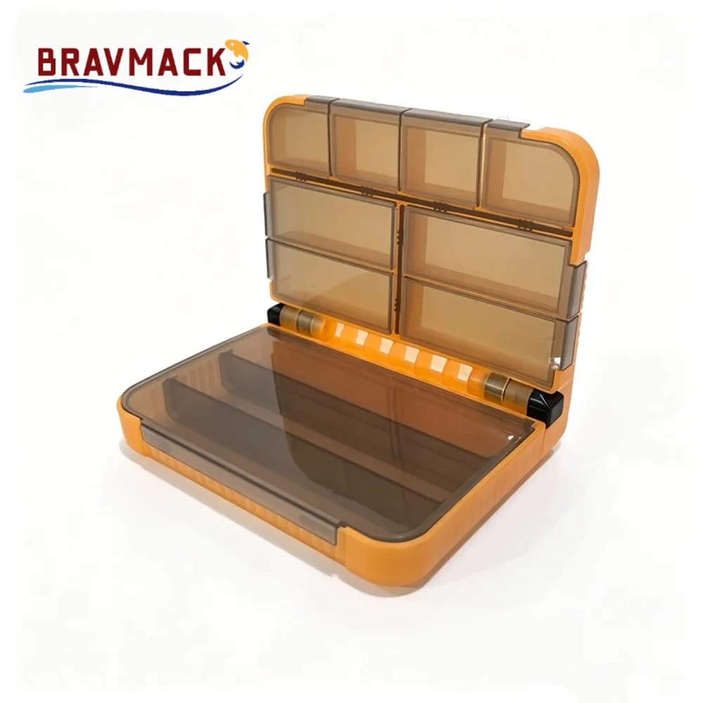 BRAVMACK Foldable Double Layer Lure Box Portable Mini Fishing Bait Storage Case Multifunctional Fishing Tackle Organizer Box