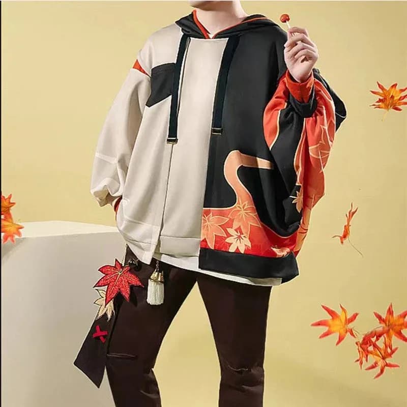 Gioco Genshin Impact Kaedehara Kazuha Doujin Felpa con cappuccio Genshin Impact Kazuha Abbigliamento casual Felpa con cappuccio per costume cosplay