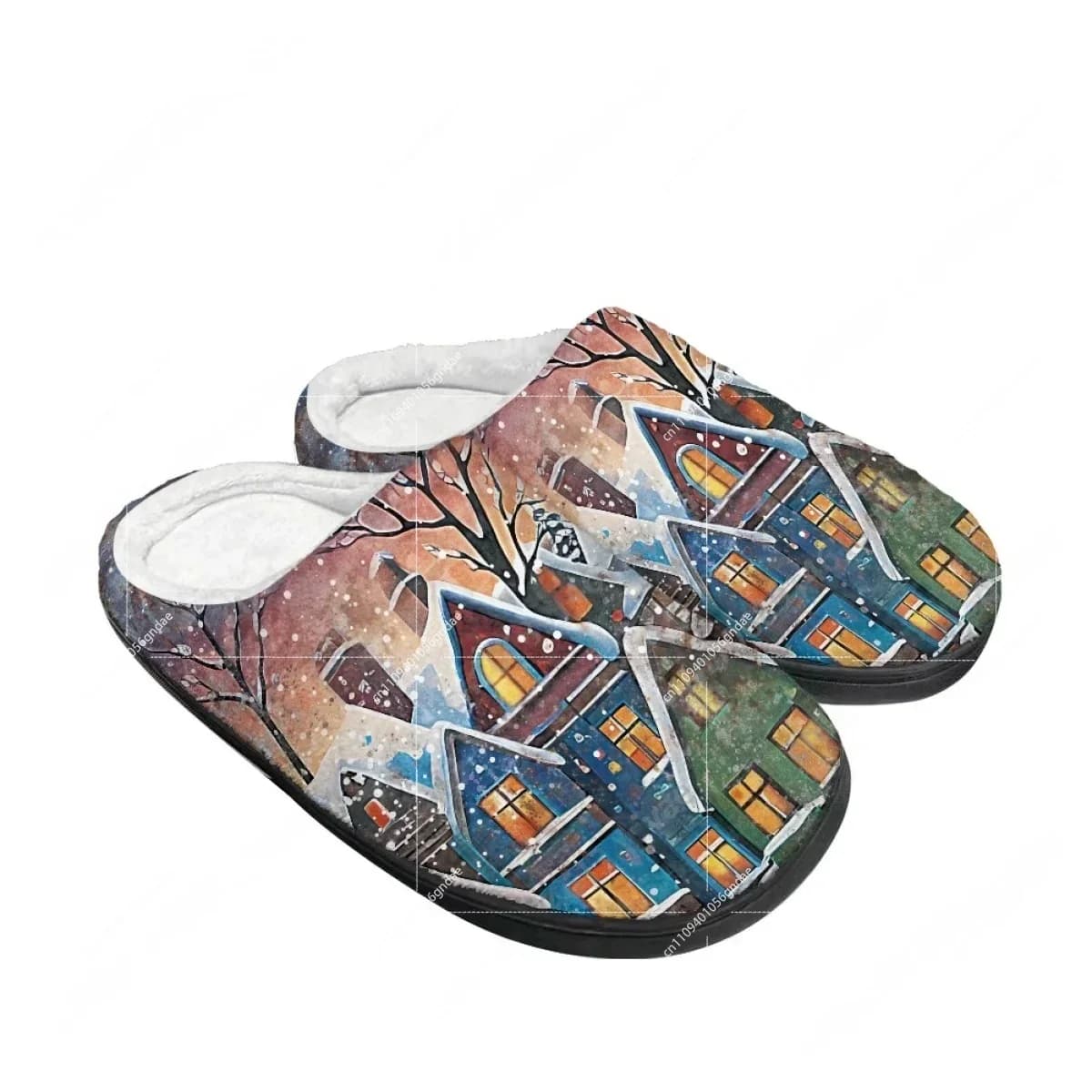 Nuove Pantofole Natalizie in Cotone con Fiocchi di Neve, per Uomo, Donna e Adolescenti, Calde e Personalizzabili
