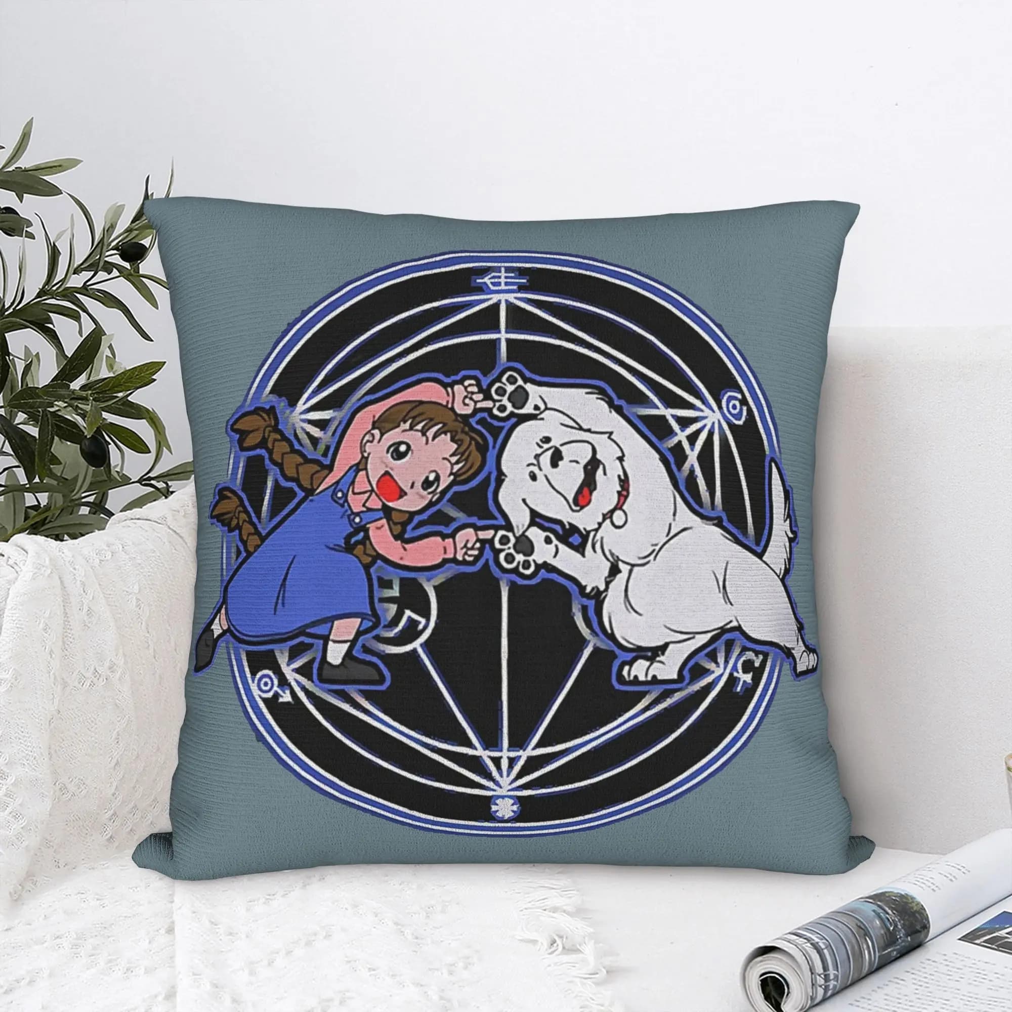 Fullmetal Alchemist Anime Pillowcase Printed Cushion Cover Decorative Nina and Dog Pillow Case Cover Home Dropshipping 40*40cm