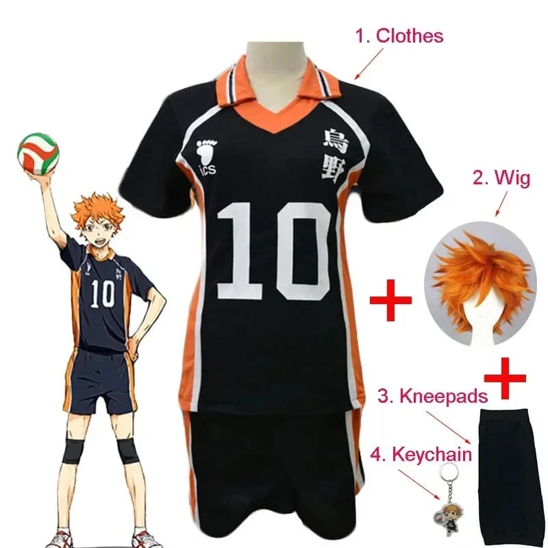 2026 Anime Haikyuu Hinata Shoyo Cosplay Costume No. 10 Volleyball Short Sleeve Shorts Summer Clothes For GJU32